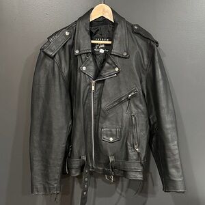 Black Leather Men's Jacket Live to Ride Ride to Live USA Eagle L